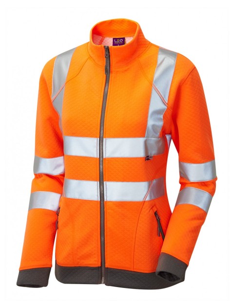 Leo Hollicombe Women's Zipped Sweatshirt Orange High Visibility